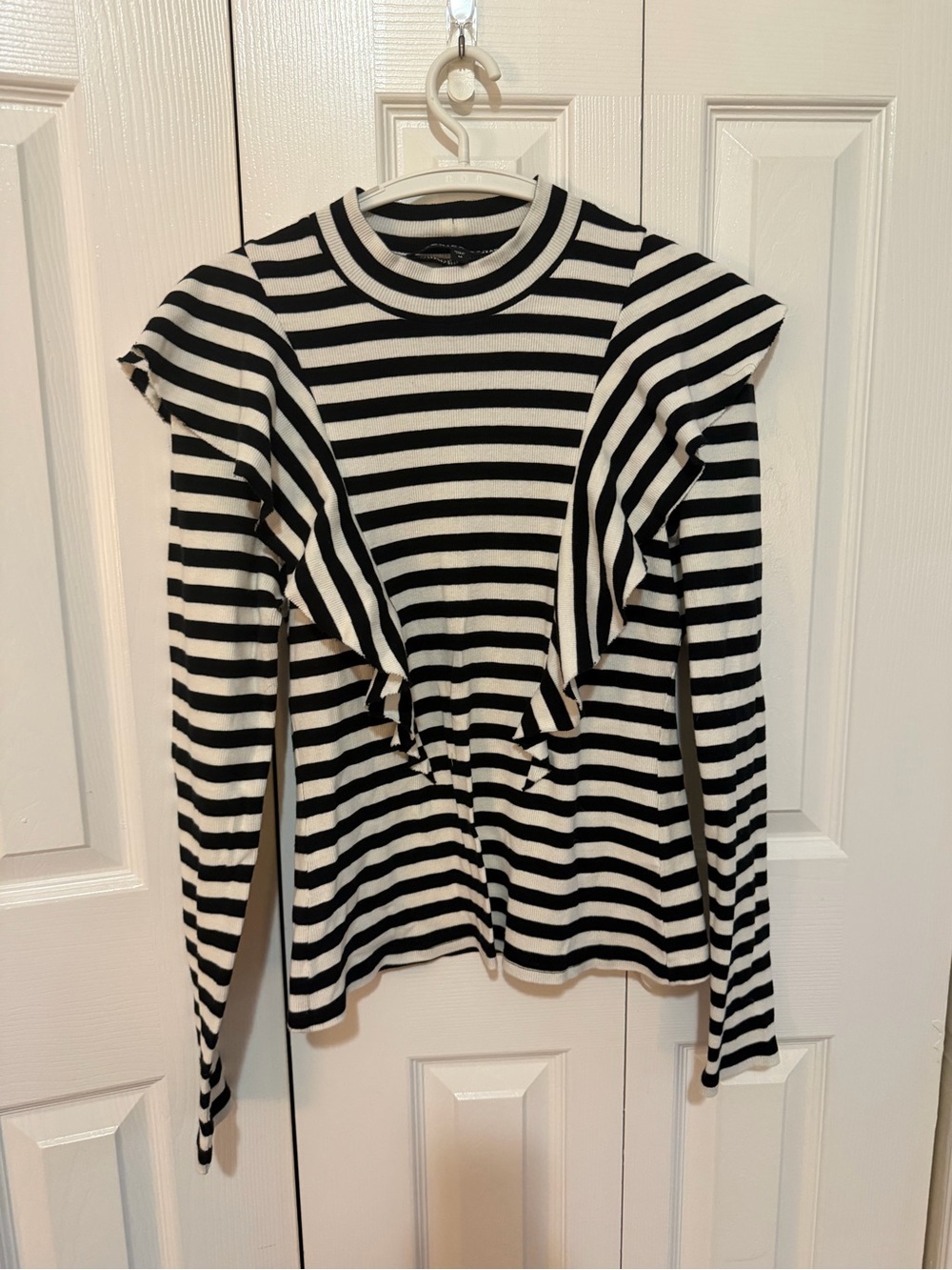 Veronica Beard Jeans Dawson Tee White/Black Size Medium - Picture 2 of 5